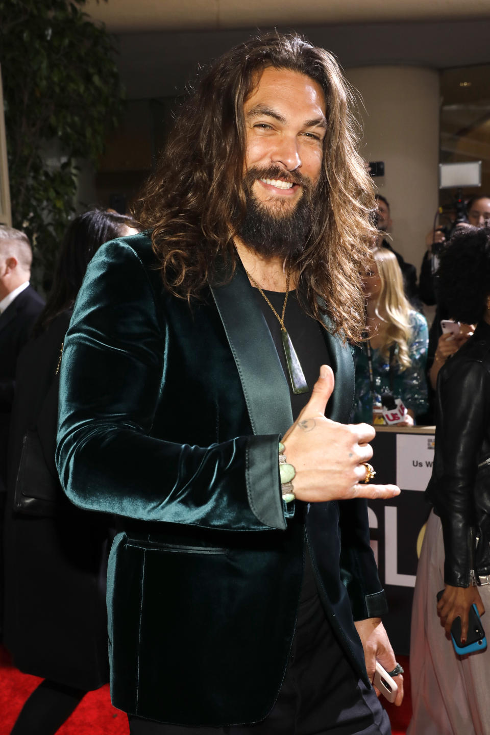 Momoa at the Golden Globes in 2020