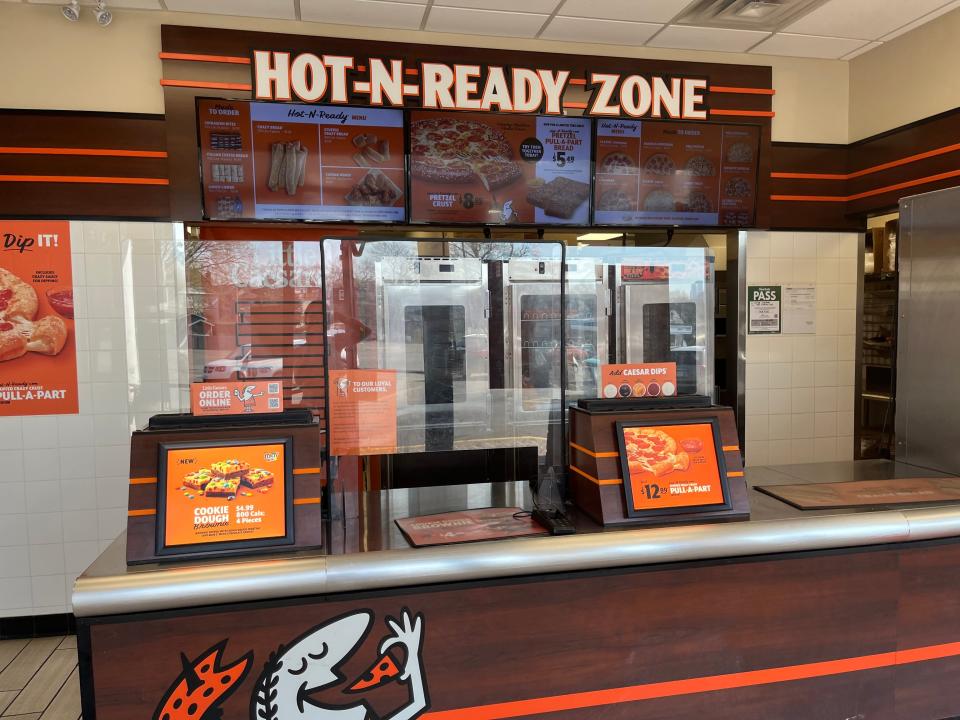 Checkout area of Little Caesars