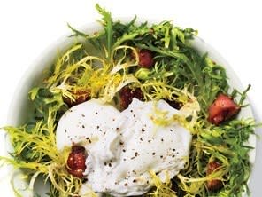 Spike Mendelsohn's Poached Egg White and Turkey Bacon Salad from SELF