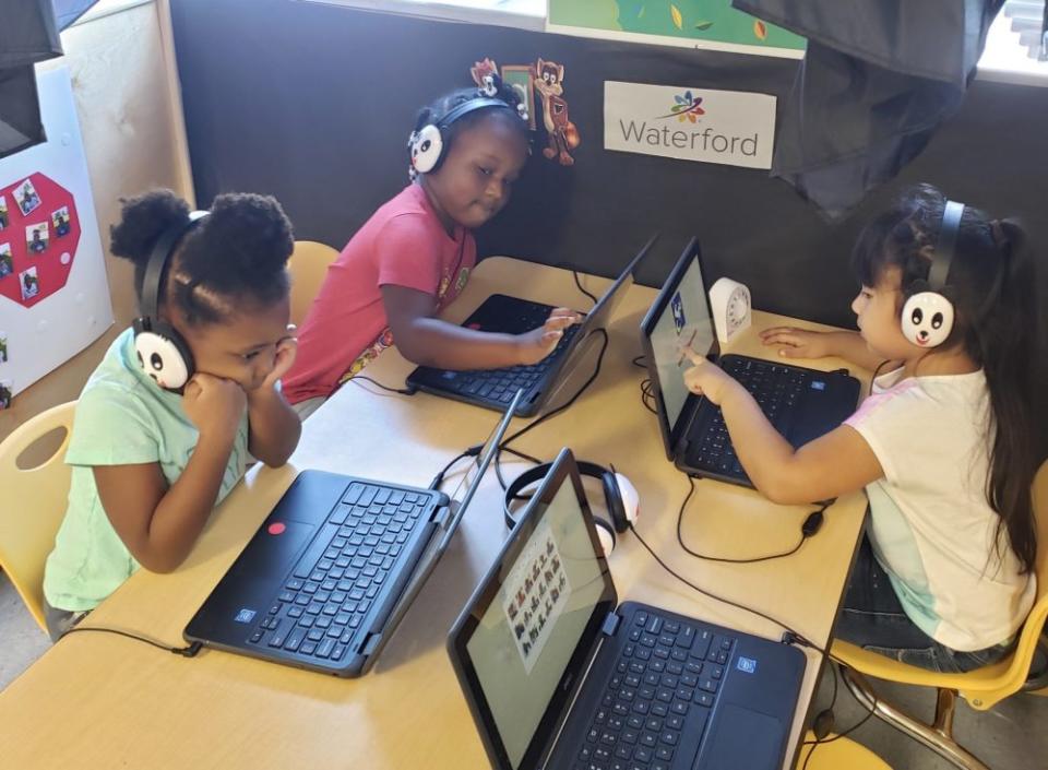 Preschoolers at the Whitted School in Durham, North Carolina use a Waterford program. (Durham Public Schools)