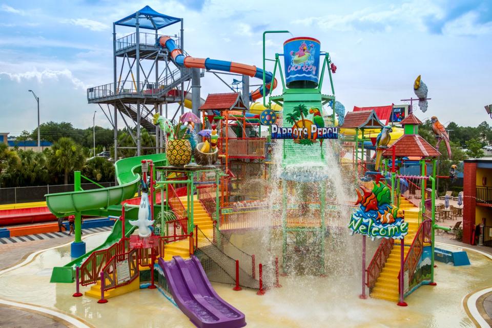 CoCo Key offers 54,000 square feet of water park fun, much of it under an oversized shade canopy.