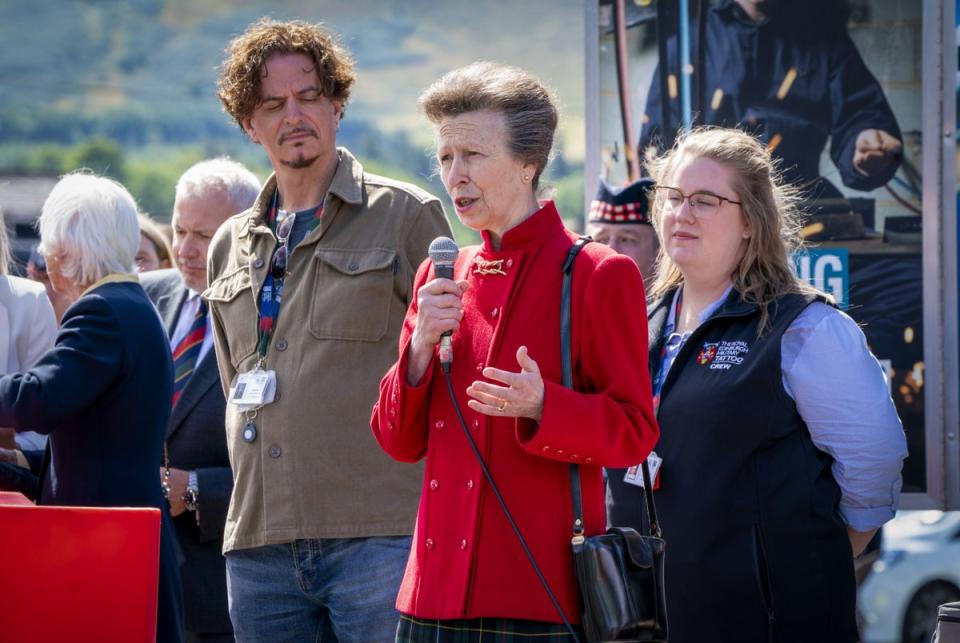 The Princess Royal during the working rehearsal for this year’s Royal Edinburgh Military Tattoo (Jane Barlow/PA) (PA Wire)