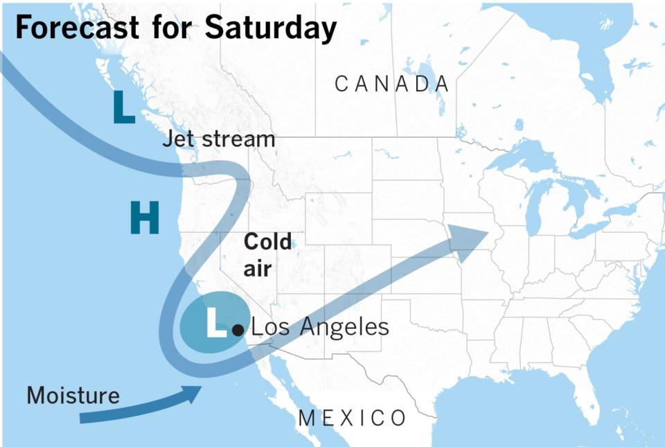 Forecast map for Saturday, Feb. 25, 2023.