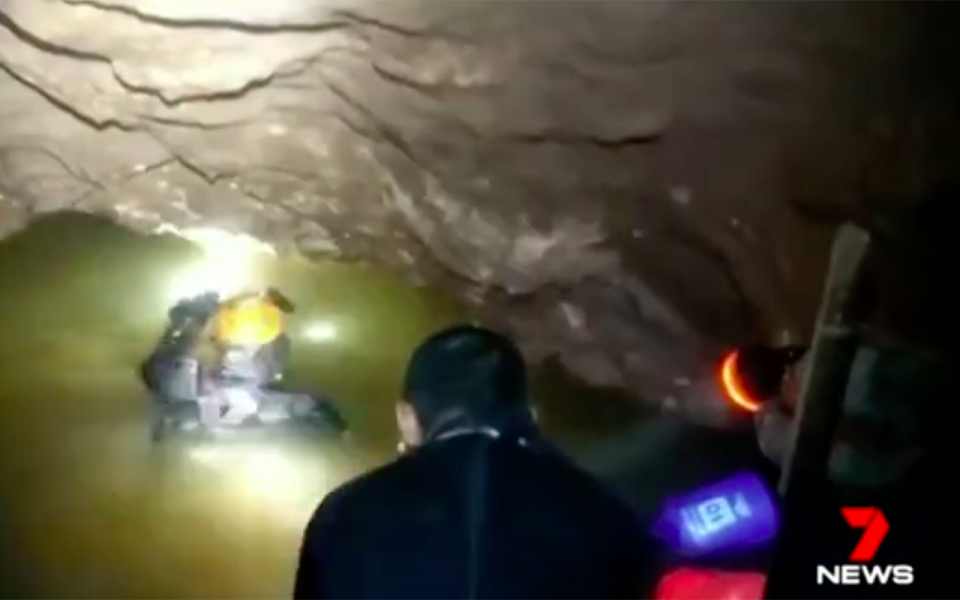 The cave rescue was a dangerous operation. Source: 7 News