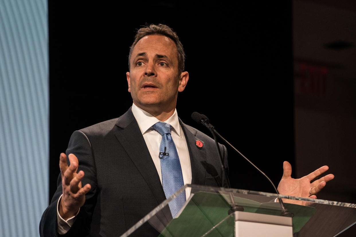 Kentucky Gov. Matt Bevin signed House Bill 128 into&nbsp;law, allowing public schools to offer Bible classes. (Photo: Bloomberg via Getty Images)