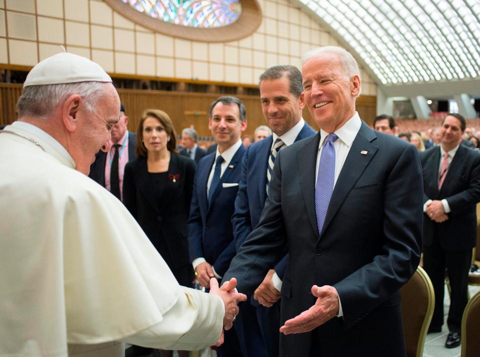 Then-Vice President Joe Biden met Pope Francis at the Vatican in 2016, when Biden spoke at a conference on regenerative medicine.