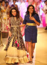 Karisma Kapoor does not look a day over 25, as she sashays down the runway. She was the showstopper for the evening.