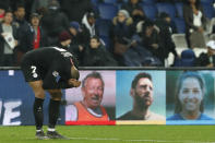 FILE - In this Wednesday, March. 6, 2019 file photo PSG forward Kylian Mbappe reacts end of the Champions League round of 16, 2nd leg, soccer match between Paris Saint Germain and Manchester United at the Parc des Princes stadium in Paris, France. U is for Under-achievers. For PSG the Champions League is the Holy Grail. Even with financial riches beyond the wildest dreams of most clubs and domination in domestic competitions, the Champions League, the ultimate goal, alludes them. Despite huge investment from their Qatari owners PSG have never made it to the semifinals. (AP Photo/Thibault Camus)