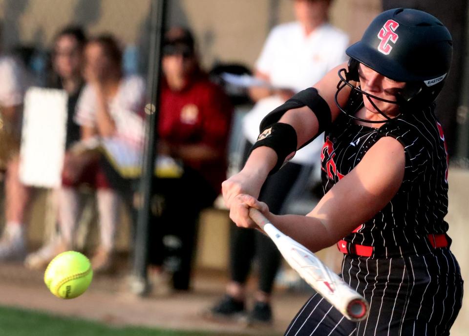 Stewarts Creek's Jadyn Brawley went 3-for-8 with a homer and tossed a complete game during tournament action Monday.