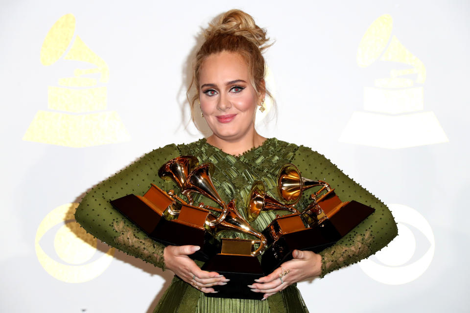 Grammy award-winning singer, Adele, was called “too fat” by Karl Lagerfeld. <em>(Getty Images)</em>