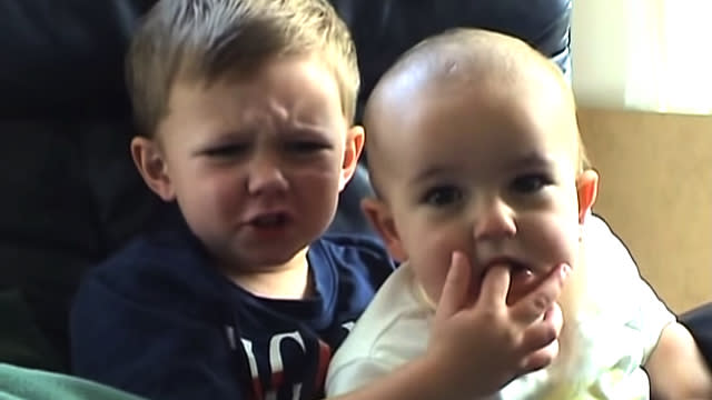 Remember “Charlie Bit Me”? There is literally no way you could forget it. It was one of the first videos that went uber viral. That baby bit his older brother and everyone watching it loved it and autotuned it and watched it 800 million more times. Literally. The video has more than 800,000,000 views. Almost a billion! <strong> NEWS: This is what Boo from ‘Monster’s Inc.’ looks like now</strong> Well, eight years later, this is what the “Charlie Bit Me” kids look like: YouTube (It’s a little weird that they made them recreate the pose, isn’t it?) Anyway, CBBC’s <em>Newsround</em> did an update on the brothers: <strong>Charlie</strong>, the biter, was only 1 in the video but is now 9 years old, while brother <strong>Harry</strong>, the bitee, is 11 years old. They have two younger brothers now, <strong>Jasper</strong> and <strong>Rupert</strong>, too. Don’t you feel OLD?! When asked by <em>Newsround</em> how they feel about the clip, Harry says, “It makes me laugh.” Charlie doesn’t seem as enthusiastic: YouTube Classic Charlie. <strong> WATCH: Baby biting dad and laughing might be the new ‘Charlie Bit Me’</strong> Watch the “Charlie Bit Me” update now and find out how the video even ended up on the Internet in the first place: Speaking of all grown up, check out Tim McGraw and Faith Hill’s daughters at the Time 100 gala: