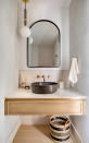 <p> If you&#x2019;re trying to figure out the perfect bathroom vanity ideas for a small bathroom design, then a wall-hanging unit is the perfect piece. Creating the illusion of more space, is exposes the flooring beneath &#x2013; this emphasizes the footprint of the room while also showing off even more of your elegant bathroom flooring.&#xA0; </p> <p> &apos;A floating vanity creates the illusion of more space when the floor is exposed &#x2013;especially if combined with hidden pipes and a wall mounted faucet. What&apos;s possible with a vanity depends on existing plumbing and whether the pipes are being floor mounted or wall mounted. It&#x2019;s important to discuss with your plumber what&apos;s possible first and then source a vanity that fits your design vision,&apos; said Jameelah Davis and Ebonee Clark, co-founders of Lauren Wesley Designs. </p>
