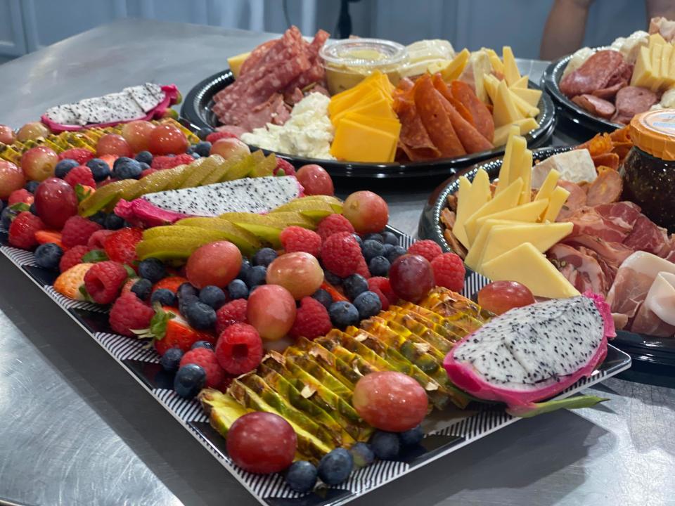 Fruit and charcuterie boards from Feast OIB in Ocean Isle Beach