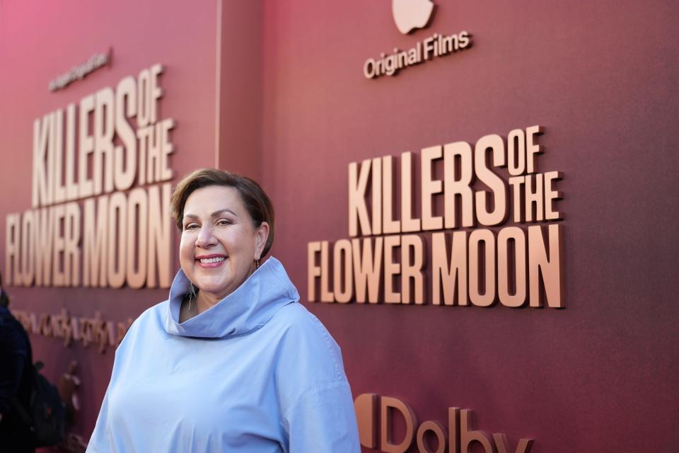 Julie O'Keefe, Tulsa-based Osage wardrobe and costume Consultant, attends the Los Angeles premiere of  "Killers of the Flower Moon" on Oct. 16 at Dolby Theatre.