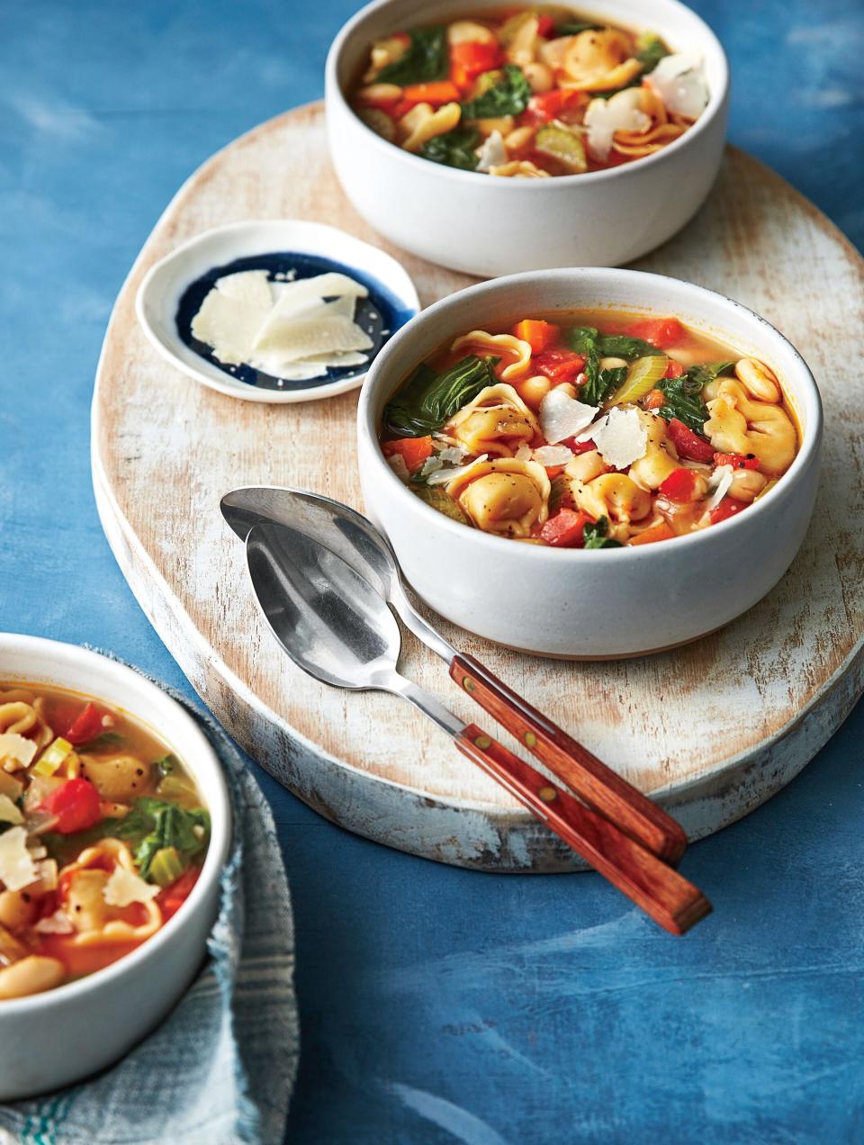 Tortellini, White Bean, and Turnip Greens Soup