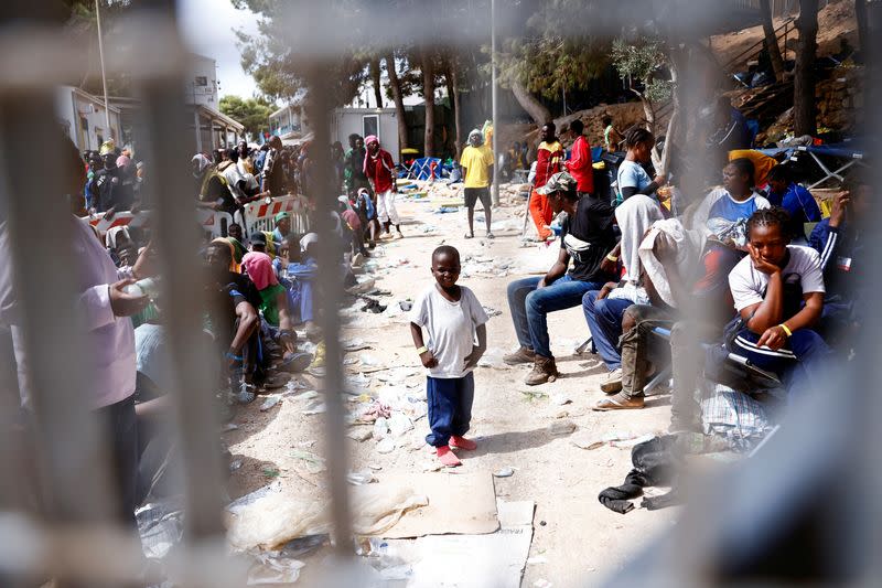 Migrants in Lampedusa