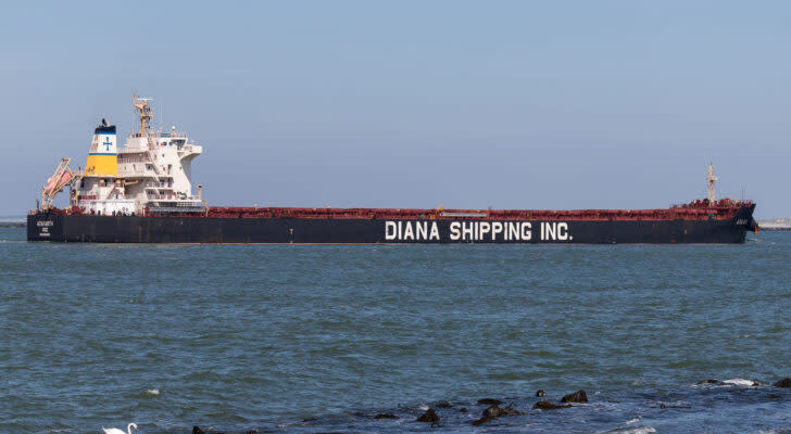 Diana Shipping cargo ship on the water. DSX stock.