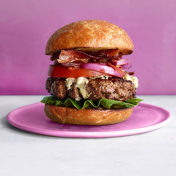 Blue Cheese, Bacon and Balsamic Onion Burger