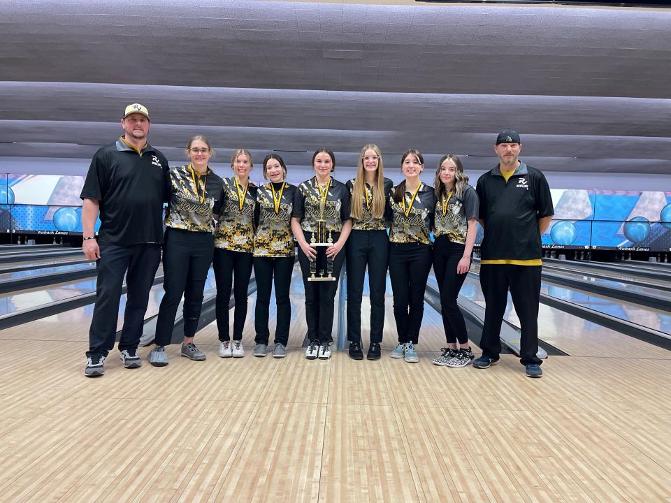 The River View girls won the TCC Bakers Classic on Saturday at Wabash Lanes. The team is pictured with their coaches after beating Sandy Valley in the semifinals and West Holmes in the finals for the team title.