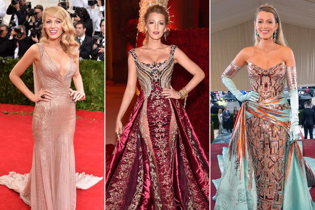 Andrew H. Walker/Getty, Kevin Mazur/MG18/Getty, Kevin Mazur/MG22/Getty Blake Lively at the Met Gala over the years