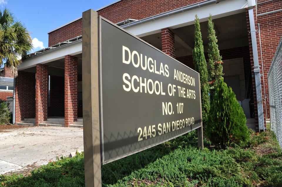Douglas Anderson School of the Arts entrance sign.