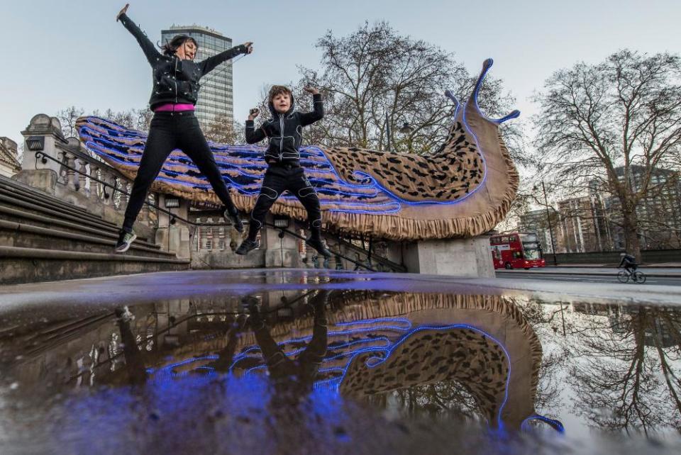 Monster Chetwynd with her son, Dragon, at Tate Britain.