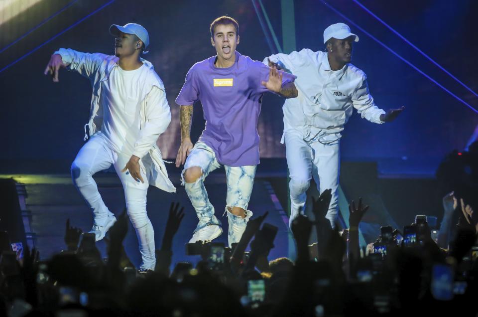 Justin Bieber in Belgium during his Purpose World Tour in 2016. (Photo: Pieter-Jan Vanstockstraeten / Photonews via Getty Images)