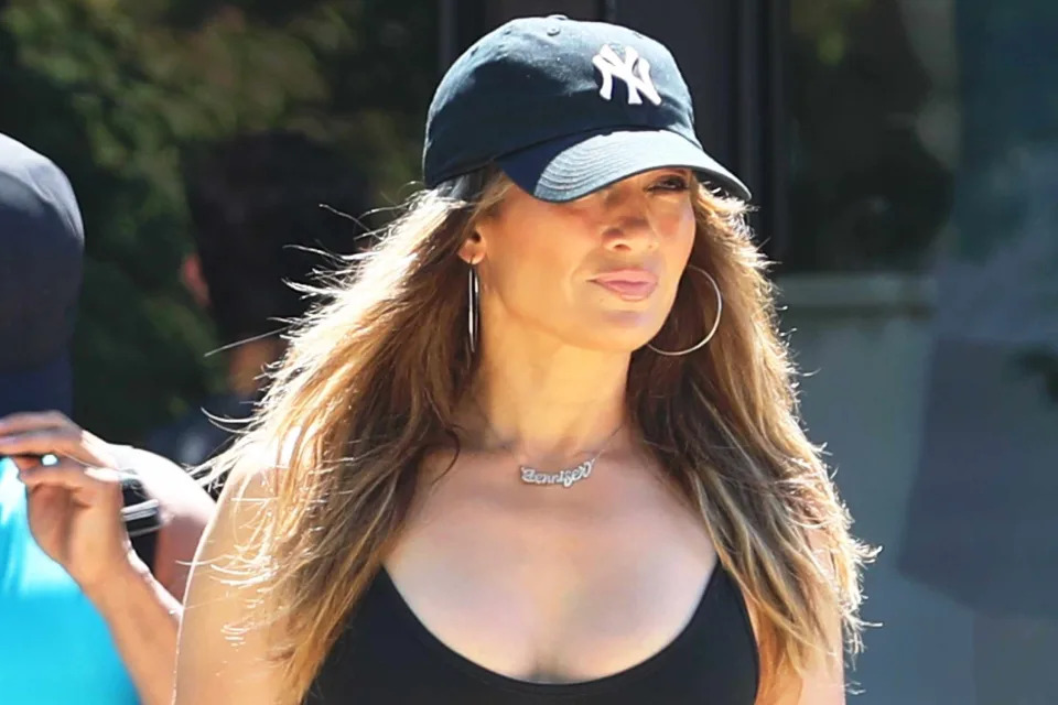 <p>The Hollywood JR/BACKGRID</p> Jennifer Lopez  looks chic and glam as she works out in the Hamptons