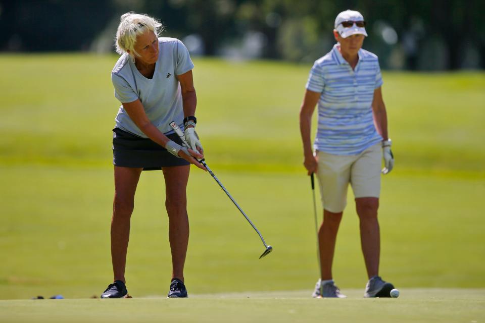 Beppie Huidekoper putts during the 43rd Annual Country Club of New Bedford Women's Invitational Four-Ball.