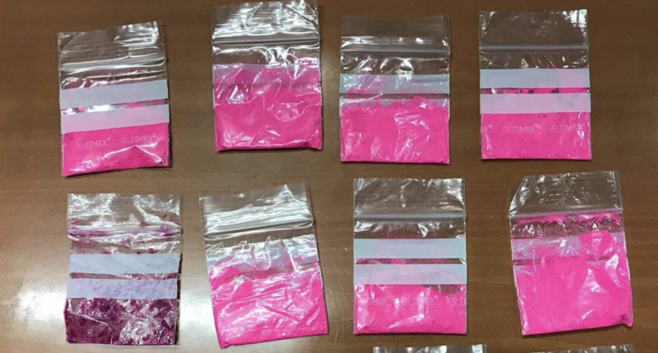 ‘Polvo rosa’, un estupefaciente siete veces más caro que la cocaína tradicional (Twitter / Policía Municipal de Madrid)