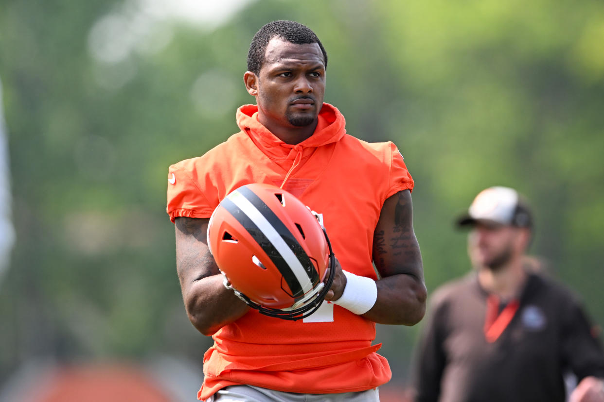 Deshaun Watson is heading into his first non-suspended season with the Browns. (Photo by Nick Cammett/Diamond Images via Getty Images)