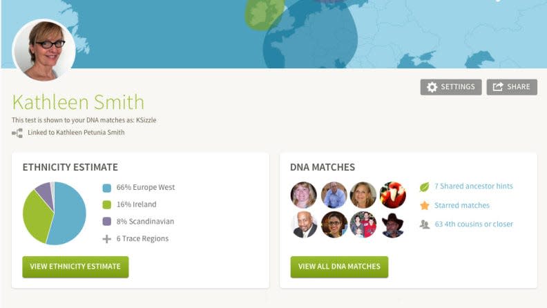 Ancestry has the capability to show you exactly how you're related to each DNA match.