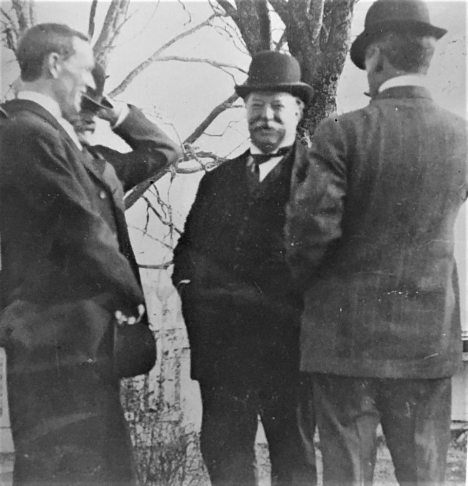 William Howard Taft, both a president and later Supreme Court chief justice, shares an informal moment.