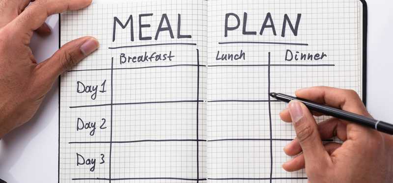 Meal planning notebook.