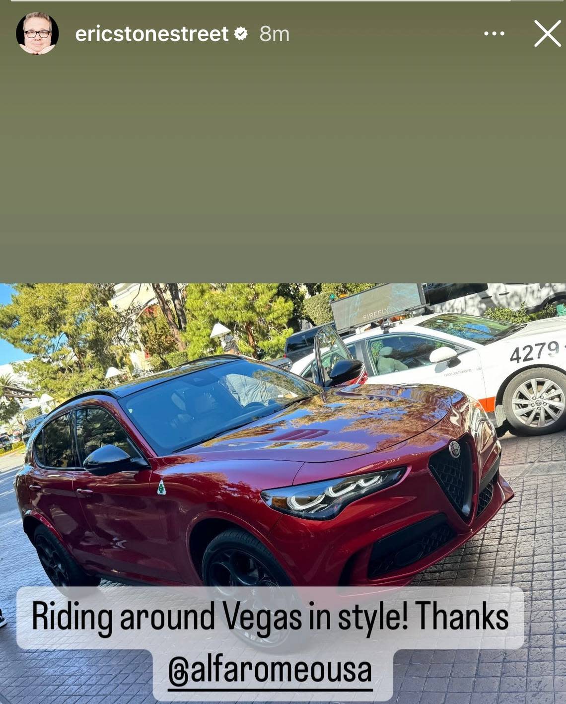 Eric Stonestreet’s Super Bowl ride, courtesy of Alfa Romeo.