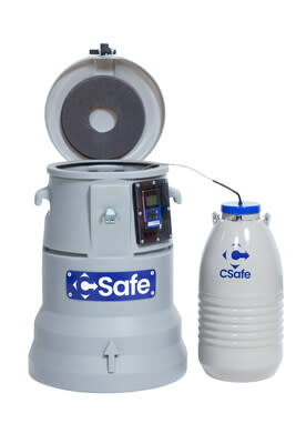 CSafe CGT Cryo M dewar and case with TracSafe RLT data logger.