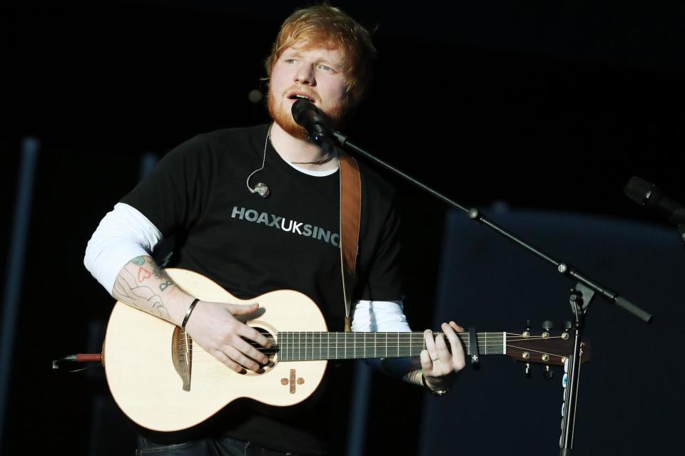 Ed Sheeran has unveiled the full list of collaborations to come on his upcoming album.The singer, who is set to release No 6 Collaborations Project, his fourth studio album, on 12 July, 2019, had previously teased tracks with Justin Bieber (”I Don’t Care”) as well as Chance the Rapper and PnB Rock (”Cross Me”).On Tuesday, he announced 13 more songs, including a collaboration with Camila Cabello and Cardi B, titled ”South Of The Border”.Stormzy will be featured on a song called ”Take Me Back To London”, while Travis Scott will join Sheeran on “Antisocial”.Eminem and 50 Cent are set to appear with Sheeran on a track titled “Remember the Name”.H.E.R. is also on the list, with a song called “I Don’t Want Your Money”, while Bruno Mars and Chris Stapleton are collaborating with Sheeran on the track “Blow”.Here is the full tracklist for Ed Sheeran’s No 6 Collaborations Project:“Beautiful People” feat Khalid“South Of The Border” feat Camila Cabello and Cardi B“Cross Me” feat Chance The Rapper and PnB Rock“Take Me Back To London” feat Stormzy“Best Part Of Me” feat Yebba“I Don’t Care” with Justin Bieber“Antisocial” with Travis Scott“Remember The Name” feat Eminem and 50 Cent“Feels” feat Young Thug and J Hus“Put It All On Me” feat Ella Mai“Nothing On You” feat Paulo Londra and Dave“I Don’t Want Your Money” feat H.E.R.“1000 Nights” feat Meek Mill and A Boogie Wit Da Hoodie“Way To Break My Heart” feat Skrillex“Blow” with Bruno Mars and Chris StapletonNo 6 Collaborations Project follows up on No 5 Collaborations Project, an extended play released by Sheeran in 2011.