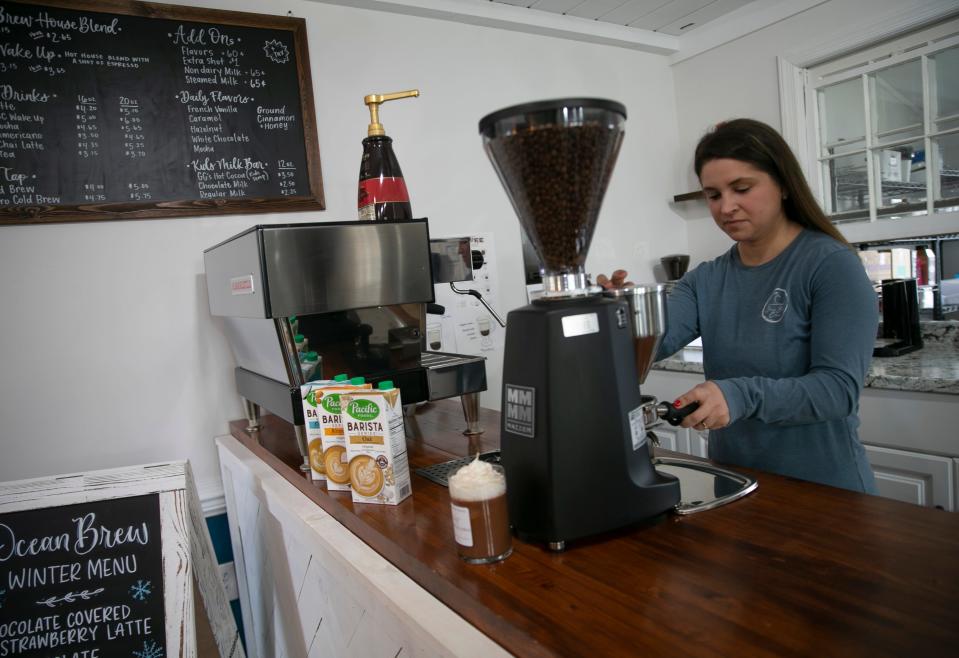 Ocean Brew Coffee is a Wall-based business that sells different types of coffee and other morning food. Owner Ellen Bodnovich with products the business offers.        Wall, NJWednesday, February 16, 2022