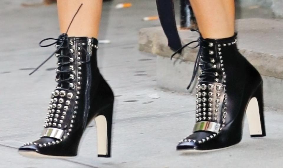 lady gaga, lady gaga shoes,  Sergio Rossi Sr1 Studded Ankle Boots