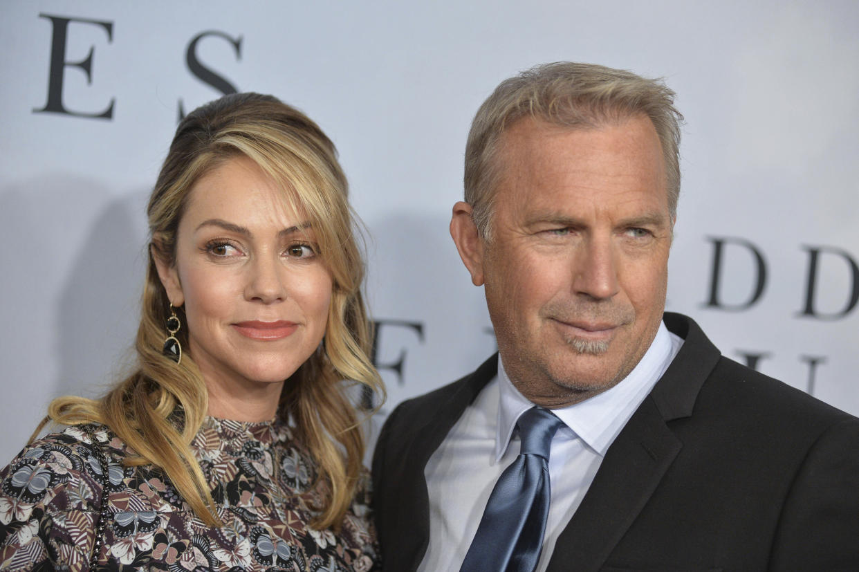 Kevin Costner's with wife Christine Baumgartner in 2016. The private pair are divorcing after more than 18 years of marriage. 