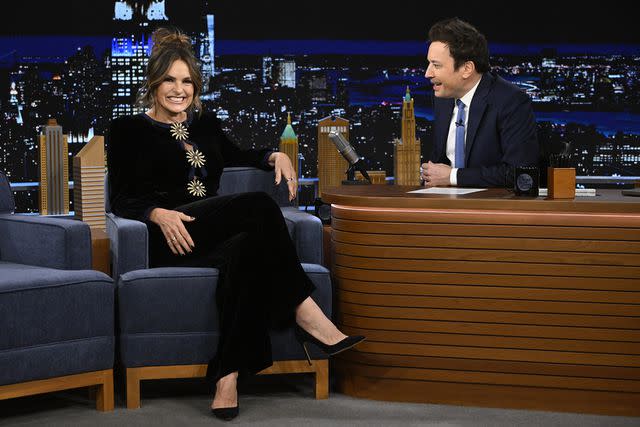 <p>Todd Owyoung/NBC via Getty</p> Mariska Hargitay on 'The Tonight Show Starring Jimmy Fallon' on February 8, 2024