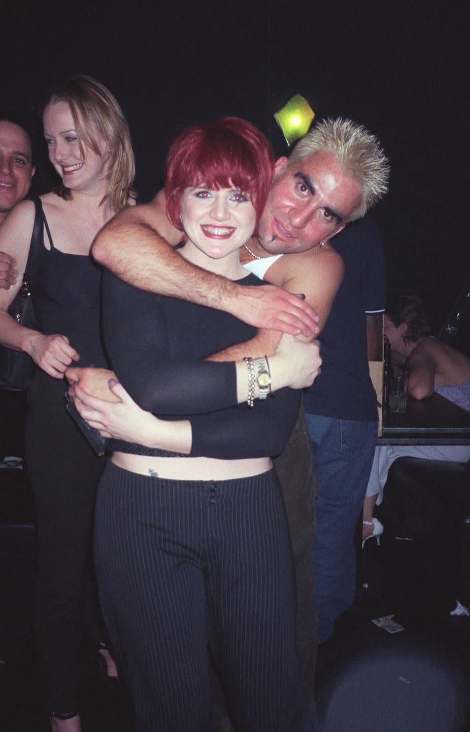 <p>Former "Family Ties" Star, Tina Yothers At The Viper Room With One Of Her Bandmates on April 9, 1998.</p>