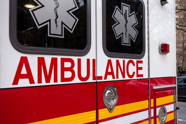 <p>Getty</p> Stock image of the doors of an ambulance