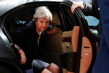 British Prime Minister Theresa May arrives at a EU leaders summit in Brussels, Belgium, June 22, 2017. REUTERS/Julien Warnand/Pool