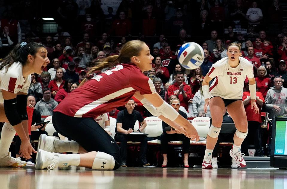Wisconsin libero Juilia Orzol leads the Badgers with 3.45 digs per set.
