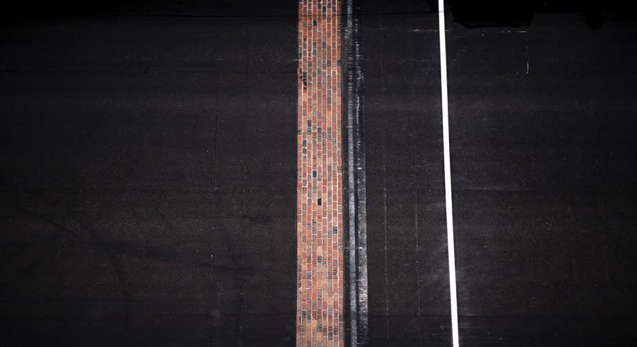 A view of the bricks at Indianapolis Motor Speedway.