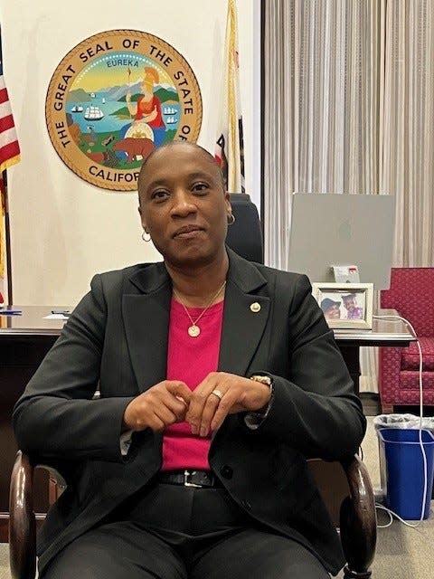 California Sen. Laphonza Butler, a Democrat, talked to USA Today April 3, 2024 in her Senate office in Washington, D.C., about efforts to pass federal voting rights legislation.