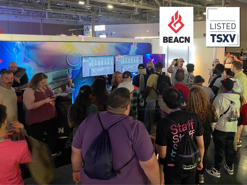 <i>BEACN attends TwitchCon 2023 in Las Vegas - demonstrating BEACN Mic, BEACN Mix, Mix Create and its new BEACN Mic Stand - photo credit - BEACN 2023</i>