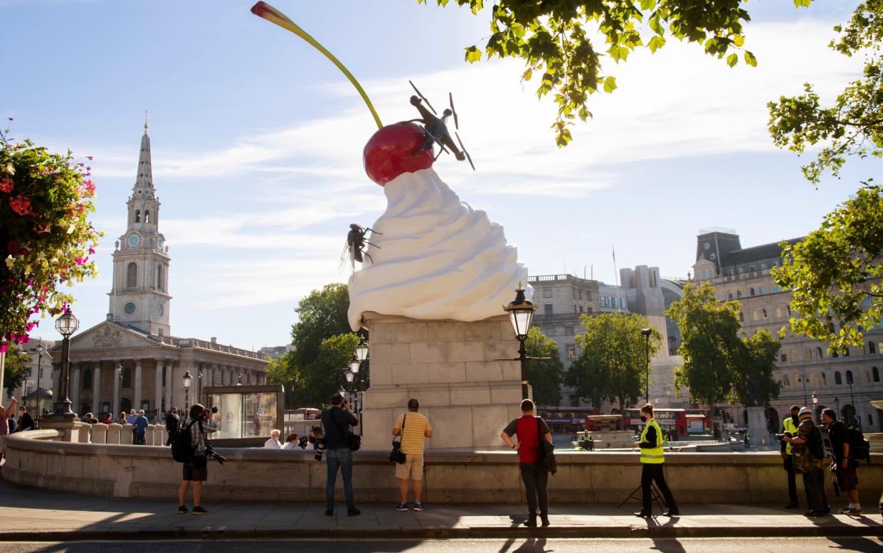 British artist, Heather Phillipson, had her sculpture The End installed on the fourth plinth until 2022