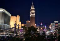 FILE PHOTO: The Venetian's tower stands over the Las Vegas Strip in Las Vegas